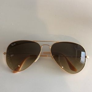 RayBan Aviators with Matte Gold Frame